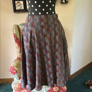 Effie's Heart Red and Gray Midi A-line Skirt